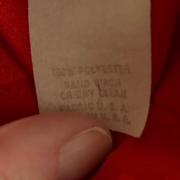 MR.JAY 80s VTG vibrant Red draped long sleeve dress. Size 14. - Picture 9 of 9